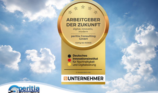 peritia Consulting GmbH als Arbeitgeber der Zukunft von Innovationsinstitut für Nachhaltigkeit und Digitalisierung (DIND) ausgezeichnet